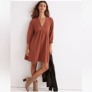 Madewell Rust V-Neck Dress